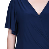 Short Sleeve Wrap Top - Petite - DressbarnShirts & Blouses