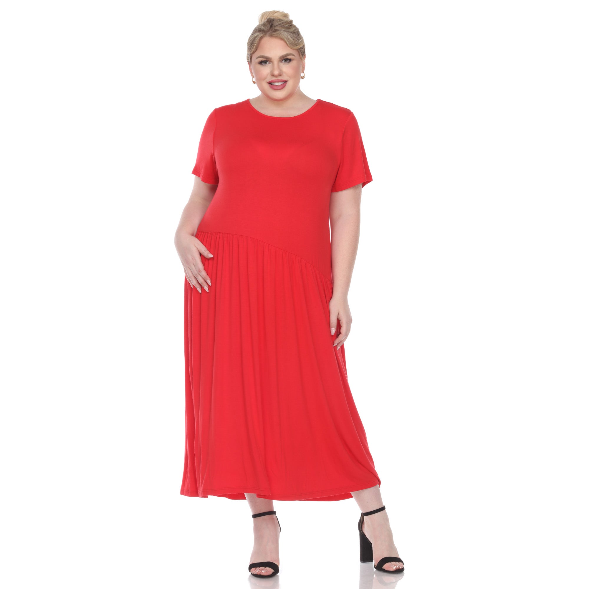 Short Sleeves Maxi Dress - Plus - DressbarnDresses