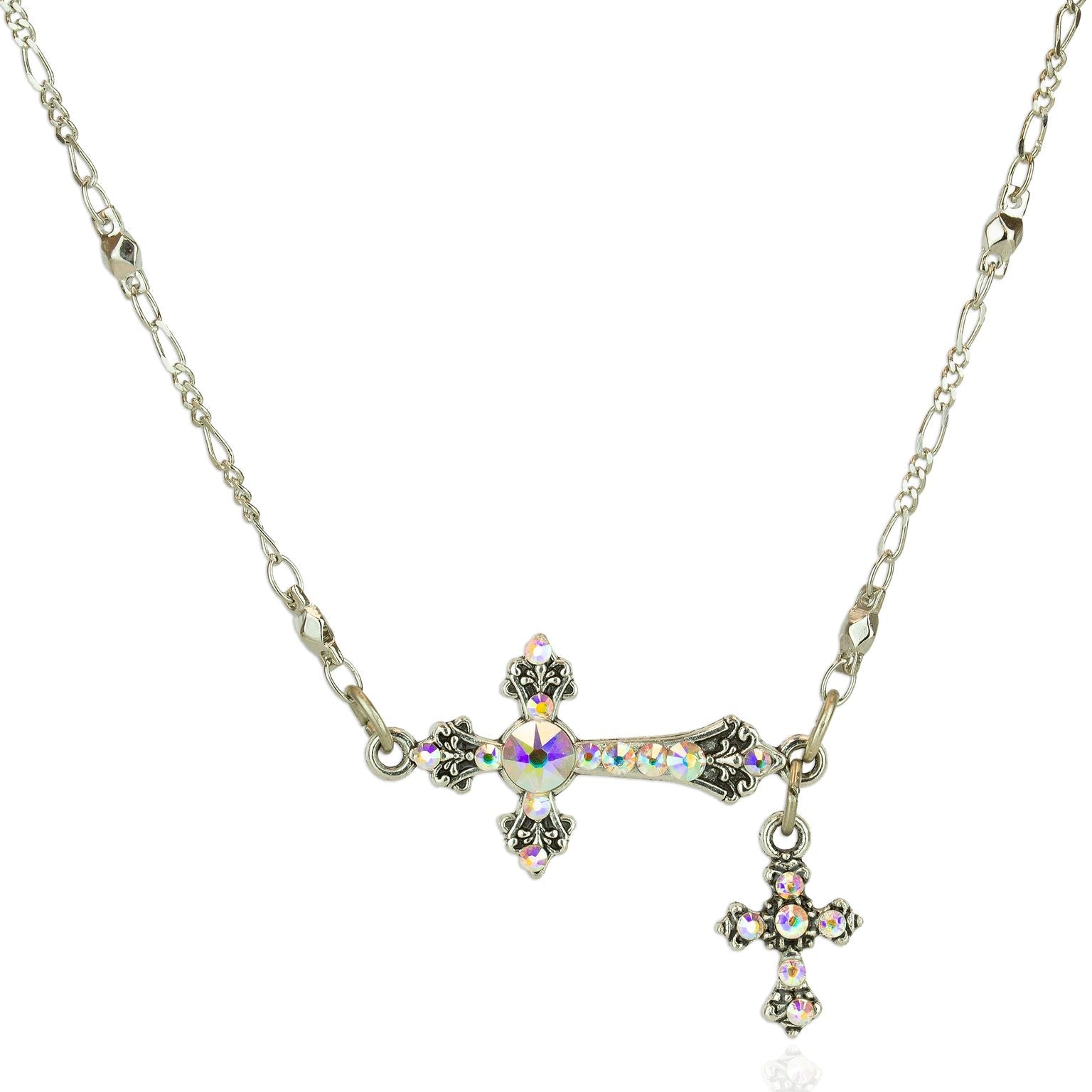 Side Cross & Dangle Necklace - DressbarnNecklaces