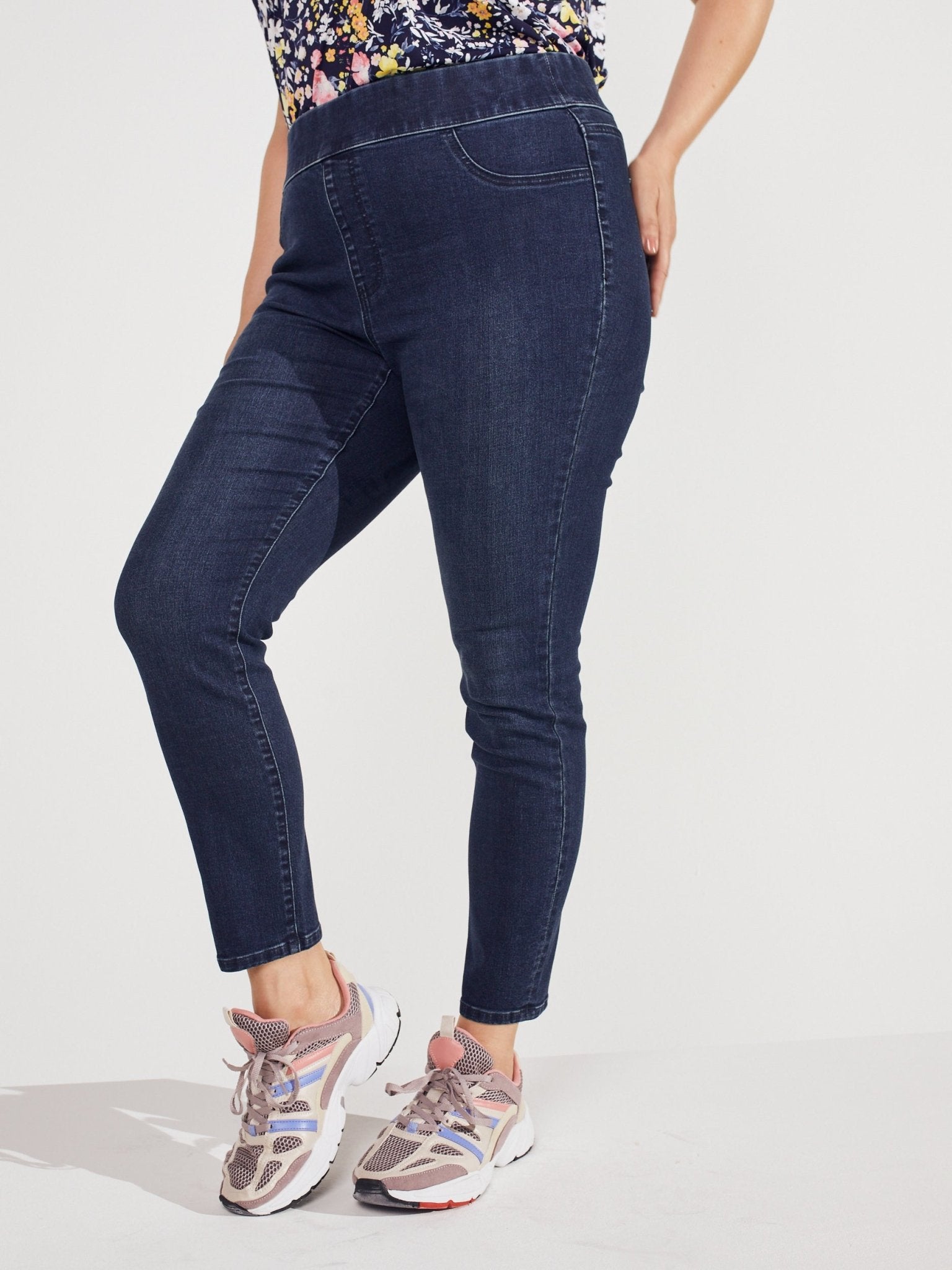 Signature High Rise Pull On Denim Jeggings Plus