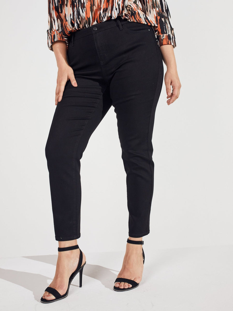 Five-pocket skinny jeans in stretch denim with strass detail all over main image 1