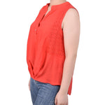 Sleeveless Blouse With Eyelet Insets - Petite - DressbarnShirts & Blouses