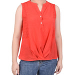 Sleeveless Blouse With Eyelet Insets - Petite - DressbarnShirts & Blouses