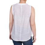 Sleeveless Blouse With Eyelet Insets - Petite - DressbarnShirts & Blouses