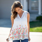 Sleeveless Floral Embroidered Pintuck Blouse - Misses - DressbarnShirts & Blouses