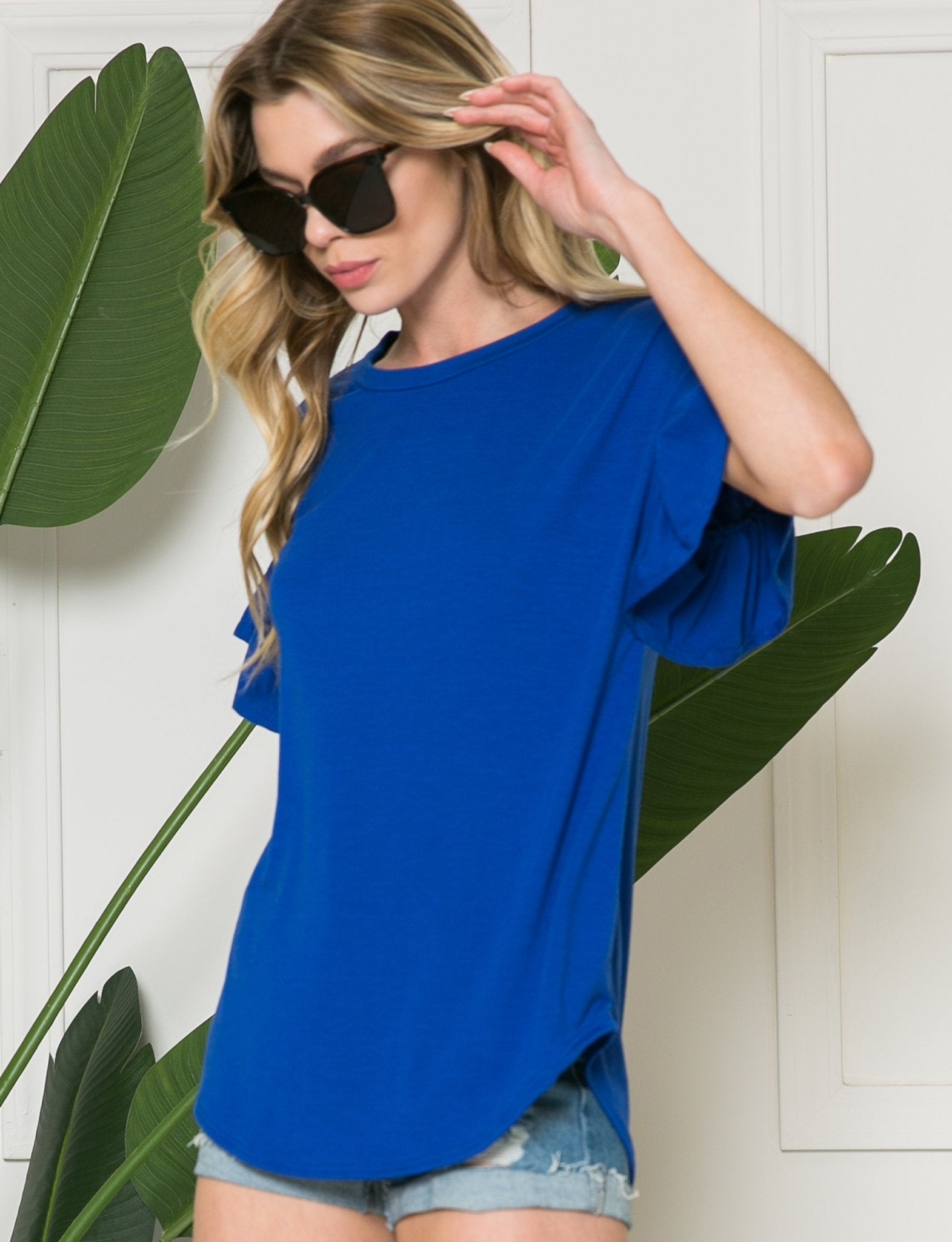 Soft Ruffle Sleeve Top - Plus - DressbarnShirts & Blouses