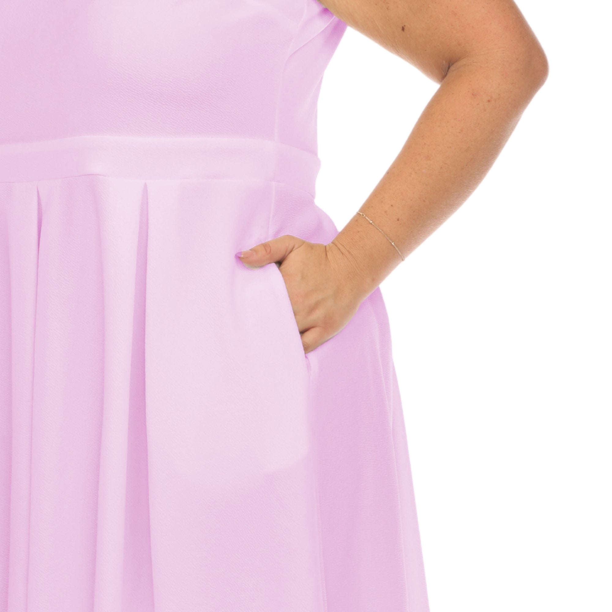 Solid Fit and Flare Dress - Plus - DressbarnKnee Length & Midi Dresses