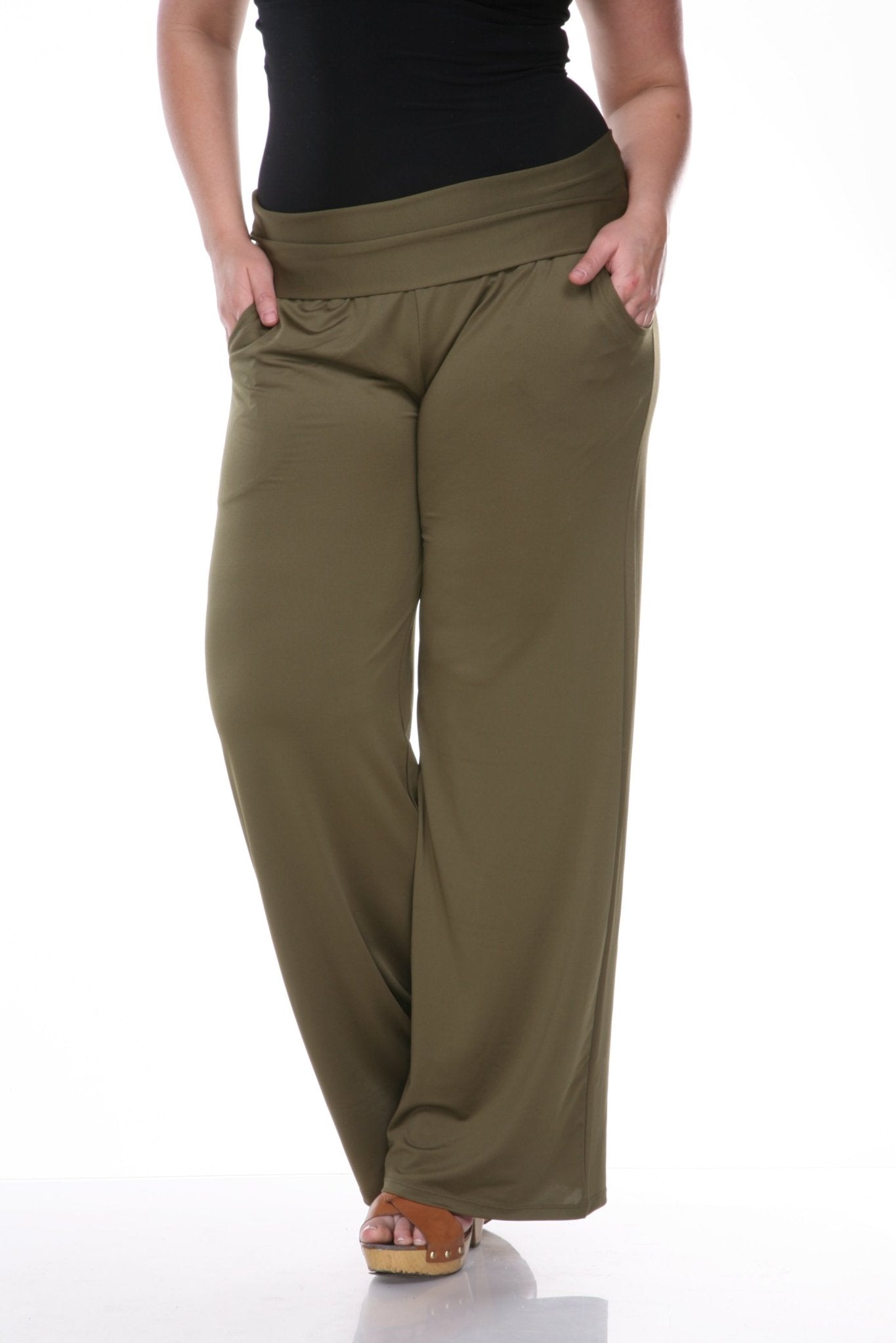 Solid Palazzo Pants - Plus - DressbarnPants