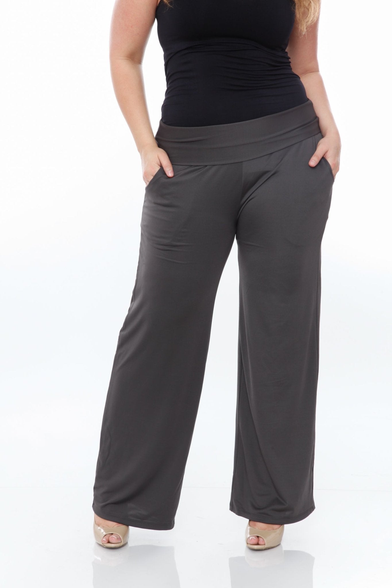 Solid Palazzo Pants - Plus - DressbarnPants
