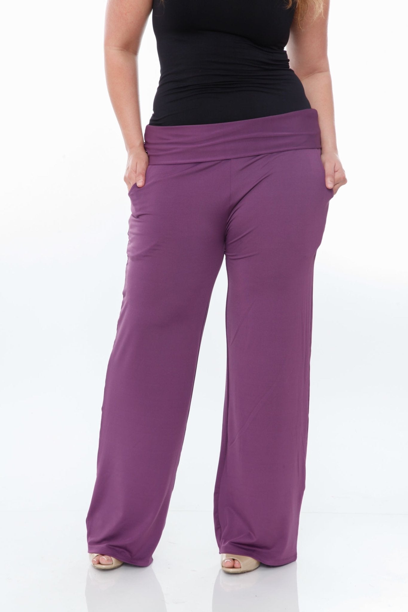 Solid Palazzo Pants - Plus - DressbarnPants