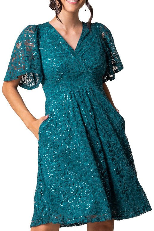Starry Sequin Lace Cocktail Dress - DressbarnKnee Length & Midi Dresses