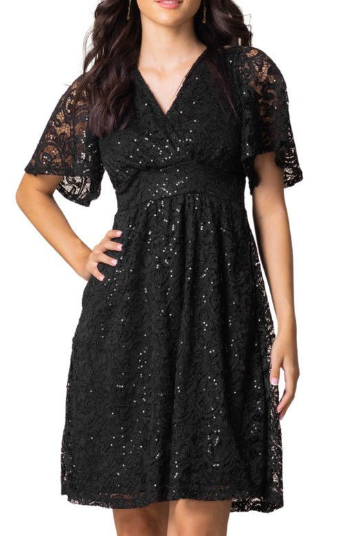 Starry Sequin Lace Cocktail Dress - DressbarnKnee Length & Midi Dresses