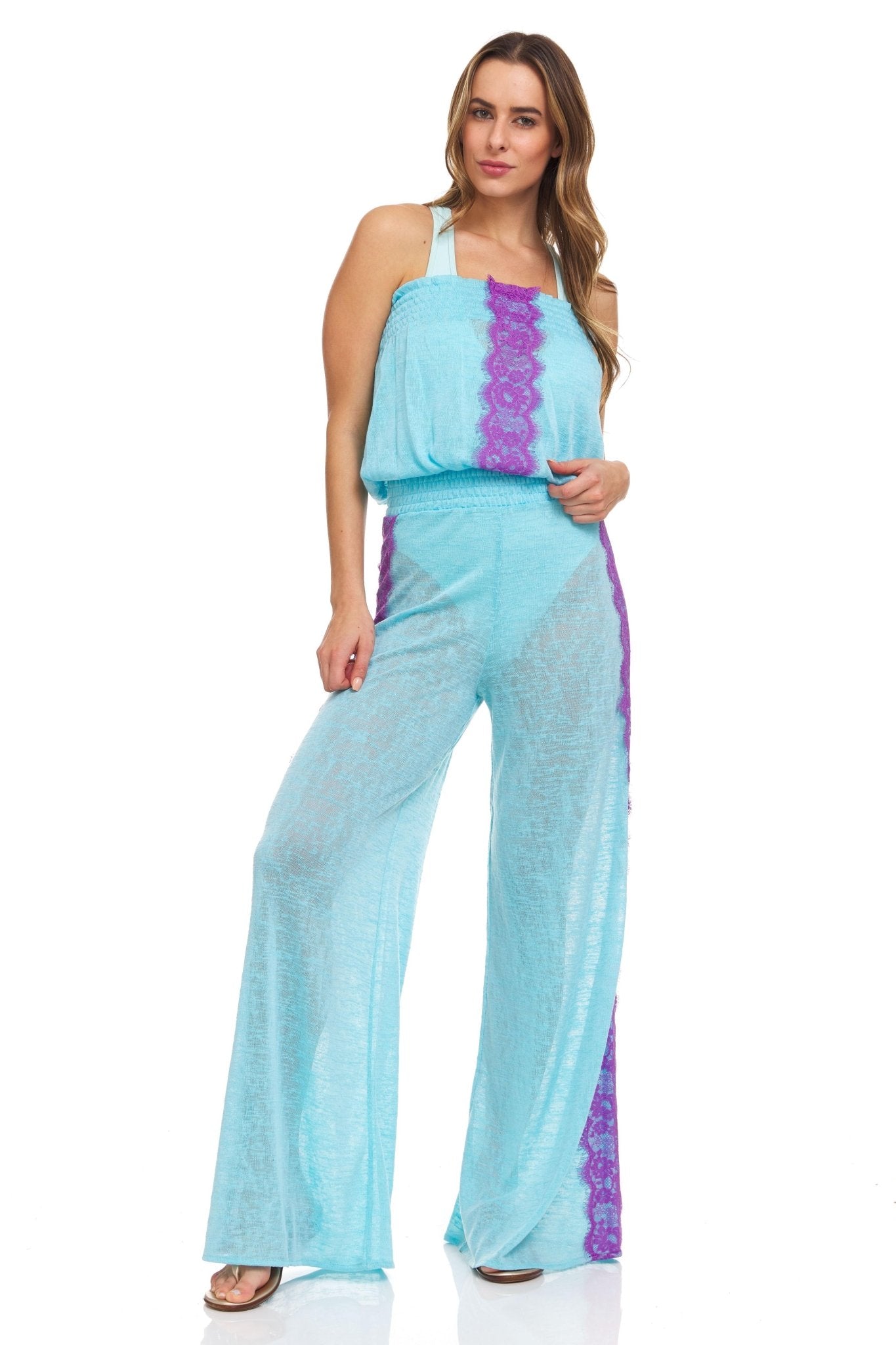 Strapless Lace Trim Jumpsuit - DressbarnJumpsuits & Rompers