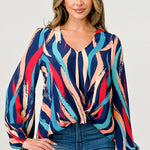 Stylish Knotted Front Top Effortless Elegance for Any Occasion - DressbarnShirts & Blouses