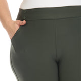 Super Soft Elastic Waistband Scuba Pants - Plus - DressbarnPants