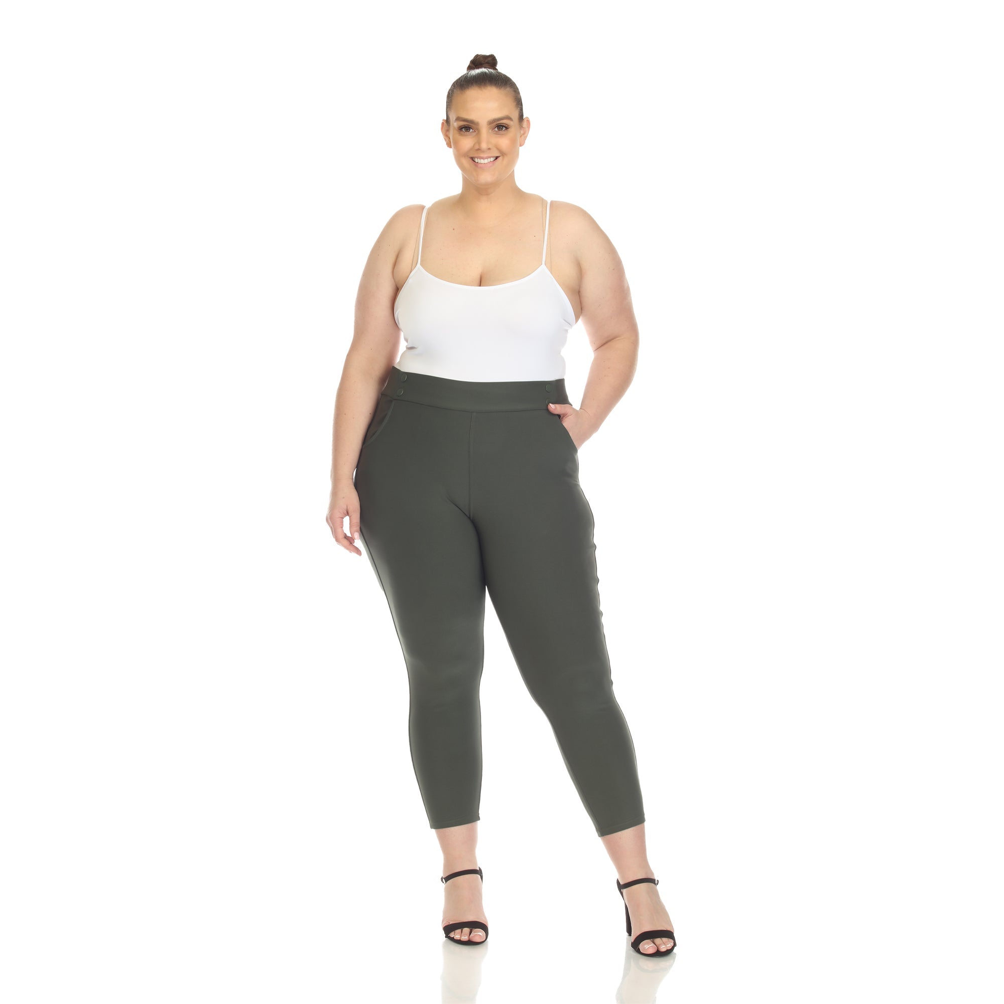 Super Soft Elastic Waistband Scuba Pants - Plus - DressbarnPants