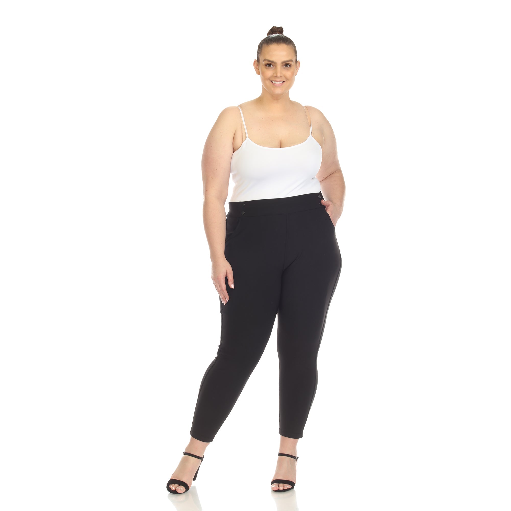 Super Soft Elastic Waistband Scuba Pants - Plus - DressbarnPants