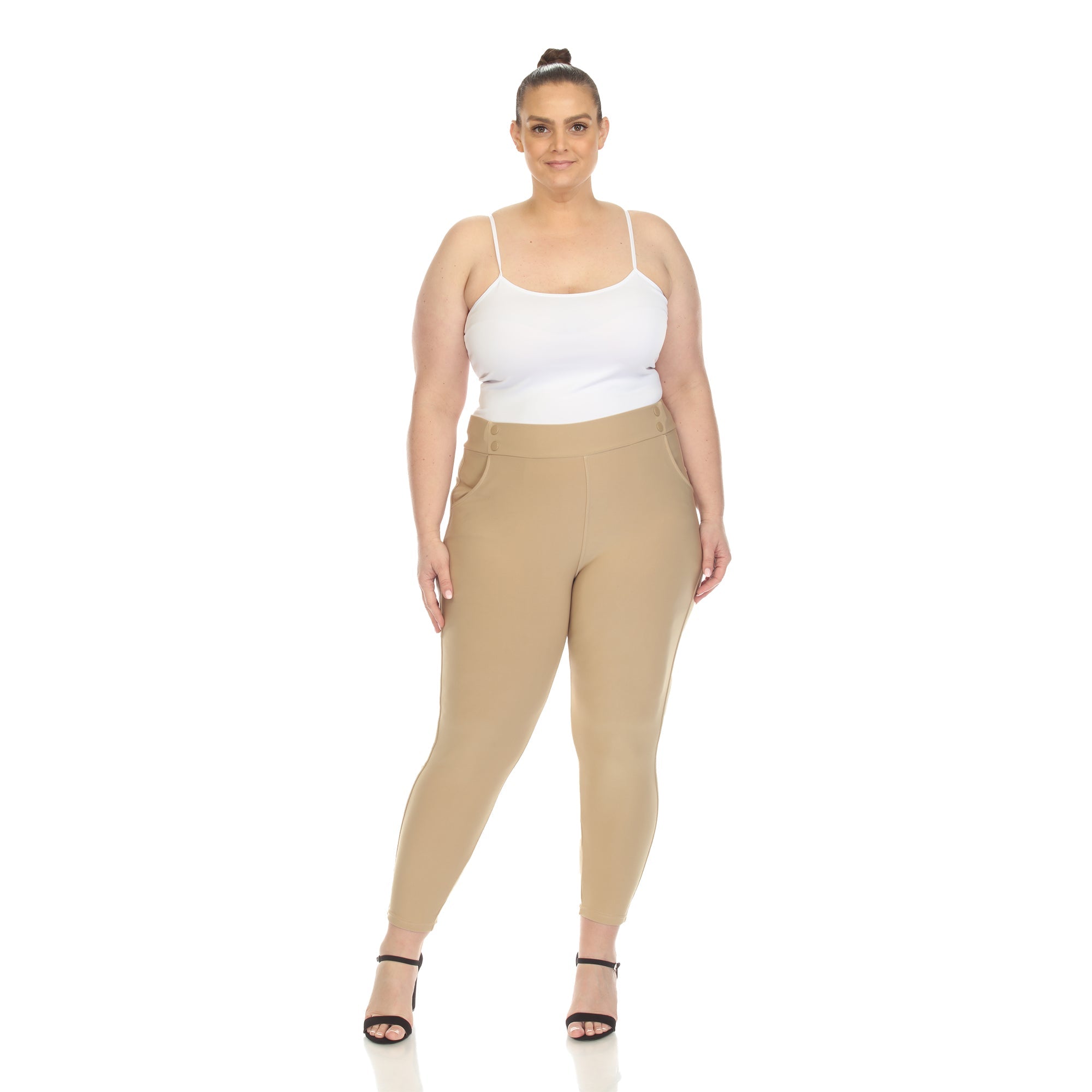 Super Soft Elastic Waistband Scuba Pants - Plus - DressbarnPants
