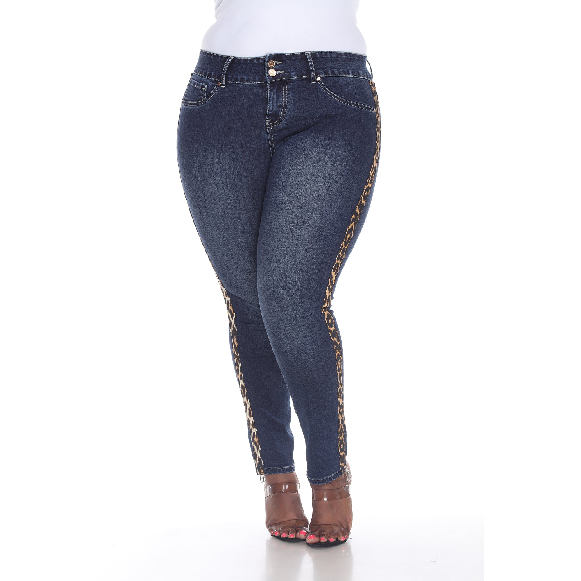 Super Stretch Denim with Cheetah Pannel - DressbarnJeans