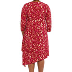 Surplice Asymmetrical Shirred Midi Dress - Plus - DressbarnDresses