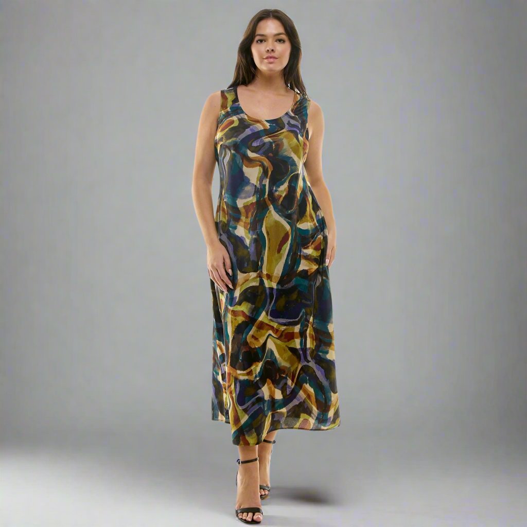 Swirl Sleeveless Midi Dress - Plus - DressbarnDresses