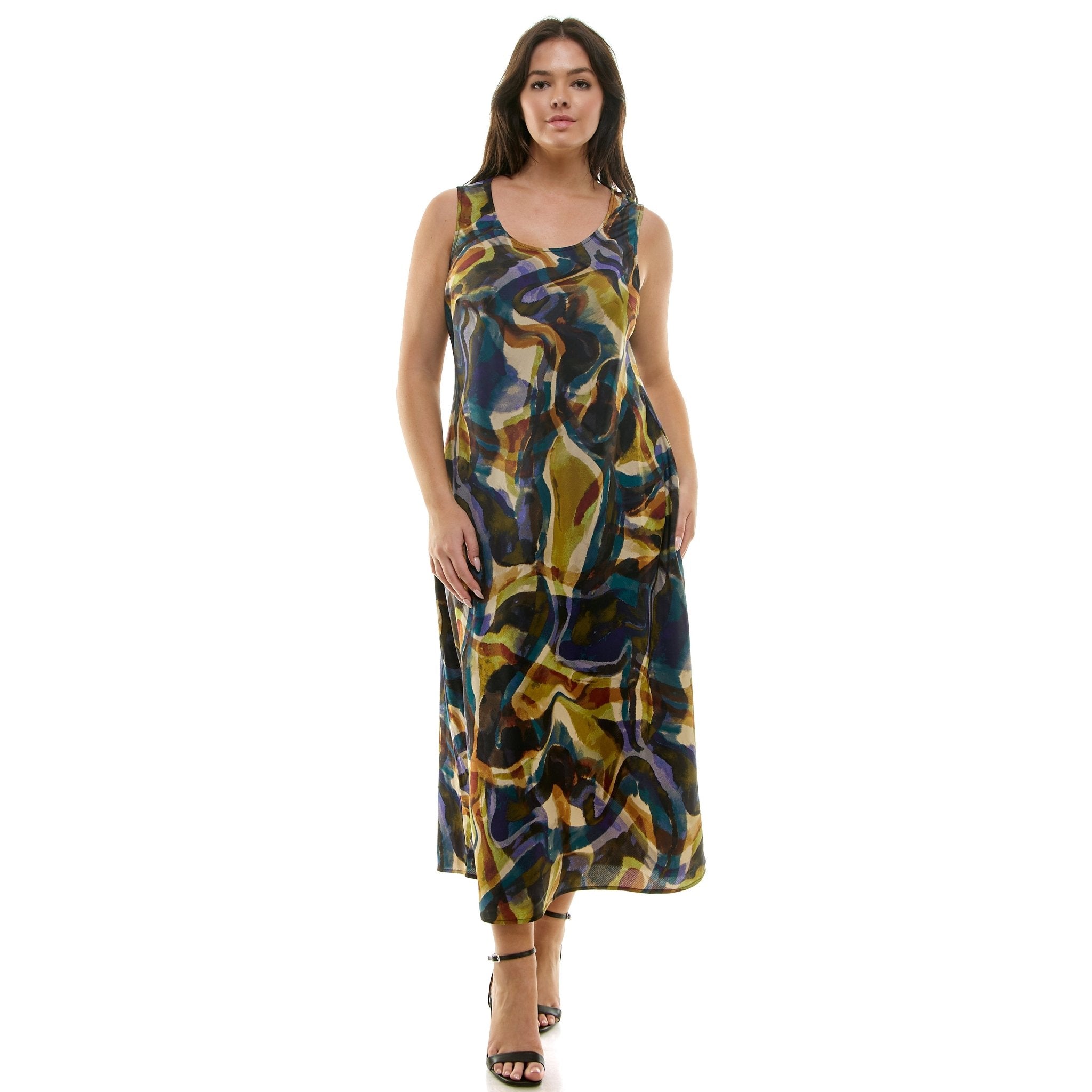 Swirl Sleeveless Midi Dress - Plus - DressbarnDresses