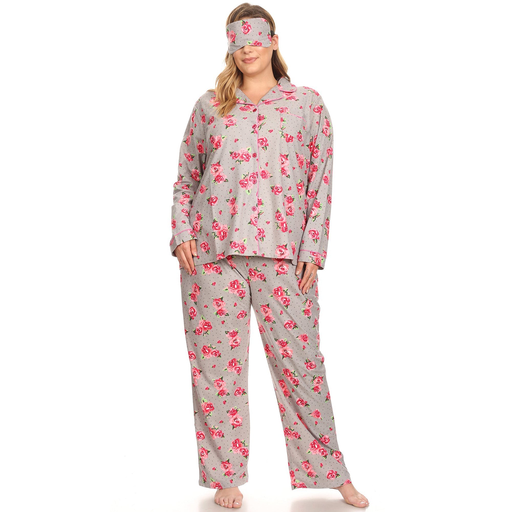 Three-Piece Pajama Set - Plus - DressbarnLounge Sets