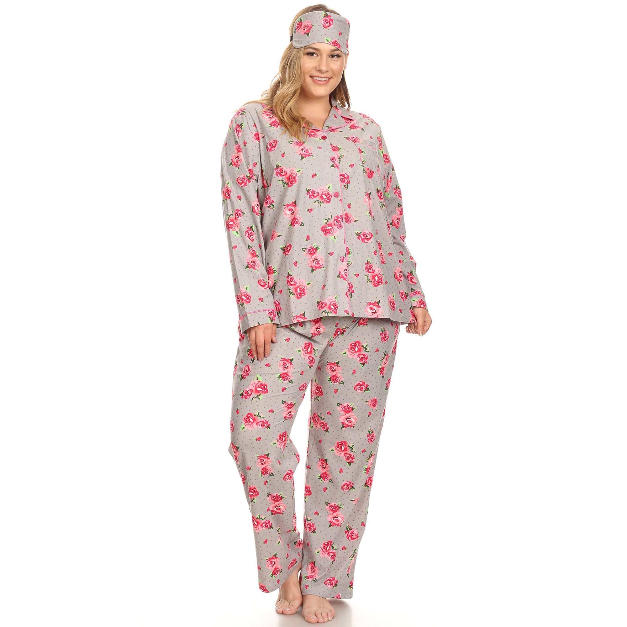 Three-Piece Pajama Set - Plus - DressbarnLounge Sets