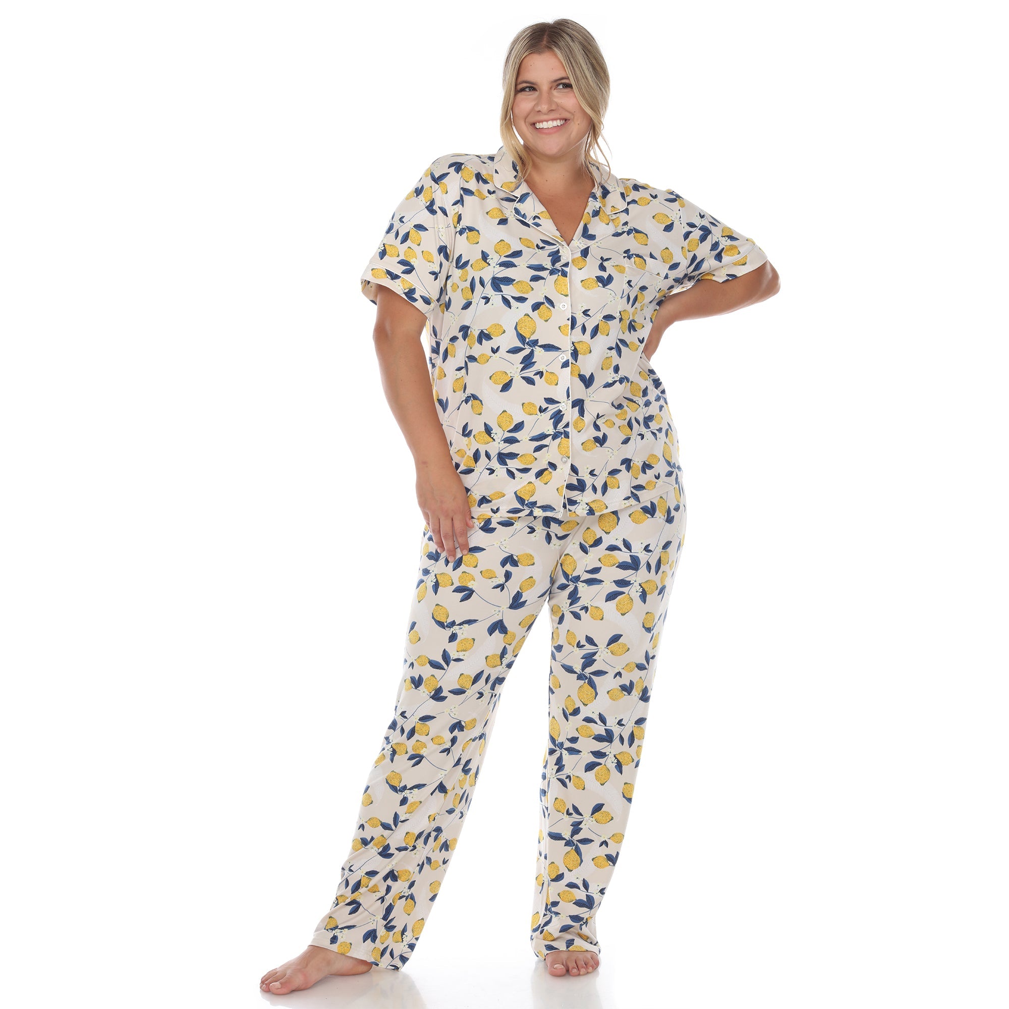 Tropical Print Pajama Set - Plus - DressbarnLounge Sets
