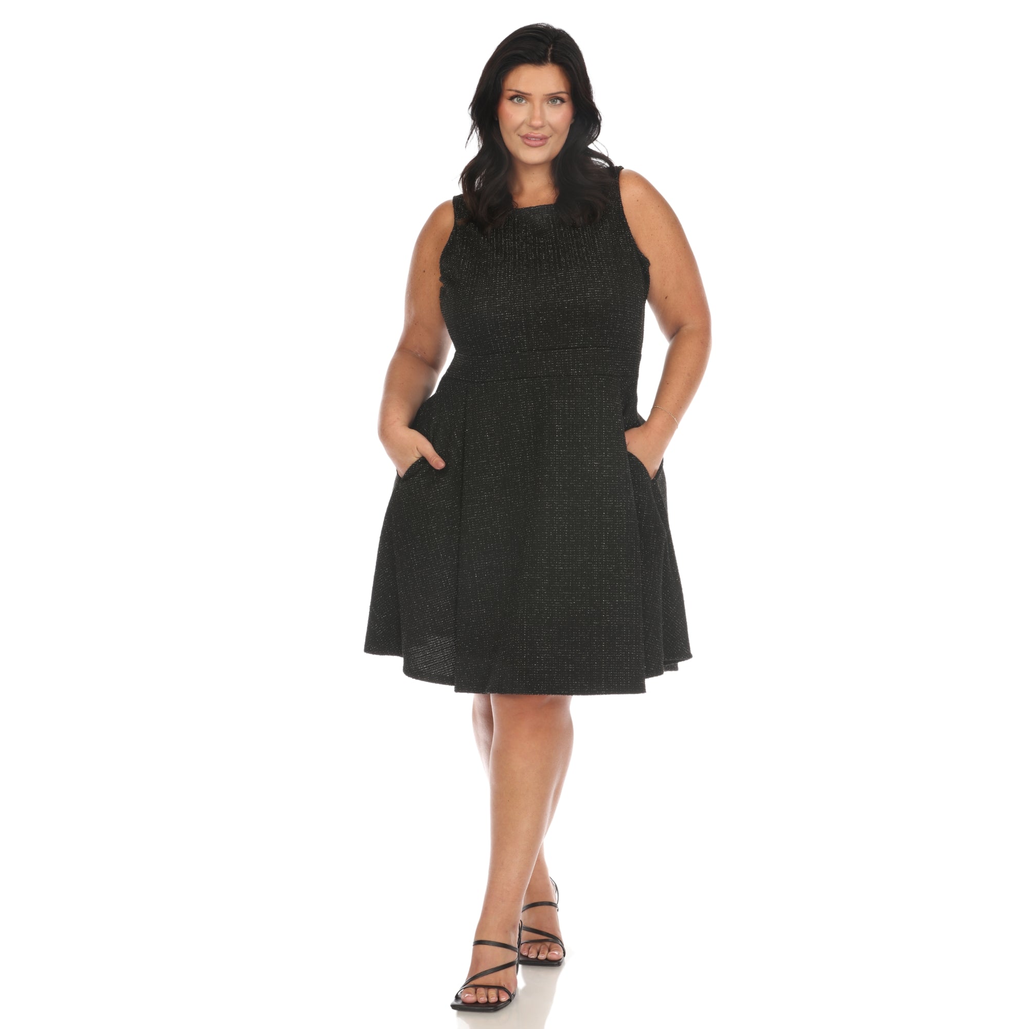 Tweed Fit and Flare Dress - Plus - DressbarnKnee Length & Midi Dresses