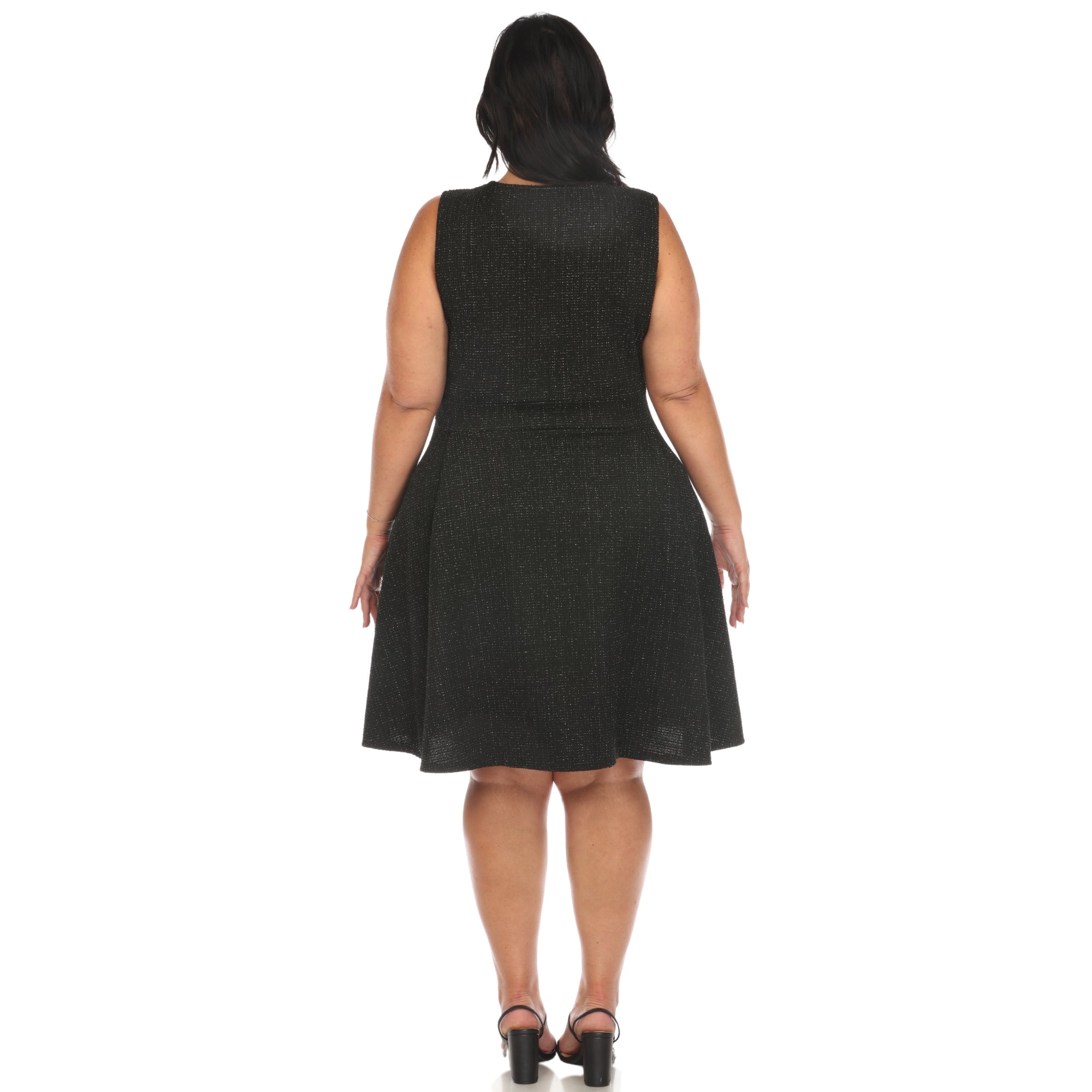Tweed Fit and Flare Dress - Plus - DressbarnKnee Length & Midi Dresses