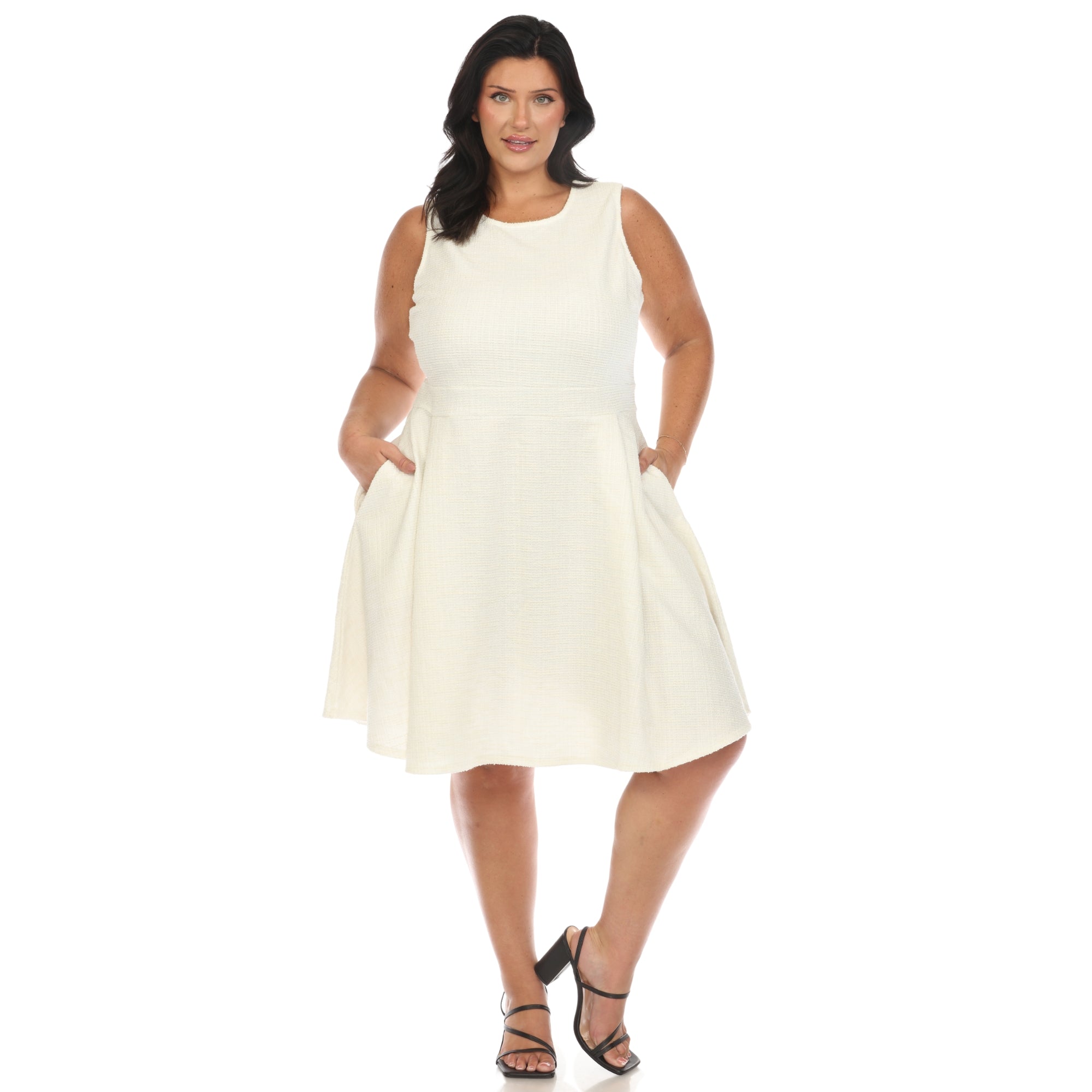 Tweed Fit and Flare Dress - Plus - DressbarnKnee Length & Midi Dresses