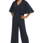 V-Neck Catalina Jumpsuit With Capelet - DressbarnJumpsuits & Rompers