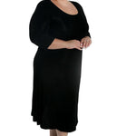 Vikki Vi Classic Black 3/4 Sleeve A - Line Dress - DressbarnDresses