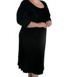 Vikki Vi Classic Black 3/4 Sleeve A - Line Dress - DressbarnDresses