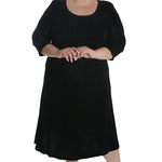 Vikki Vi Classic Black 3/4 Sleeve A - Line Dress - DressbarnDresses