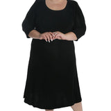 Vikki Vi Classic Black 3/4 Sleeve A - Line Dress - DressbarnDresses