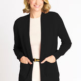 Waffle Stitch Cardigan Sweater with Pocket, Black - DressbarnCardigans & Completers