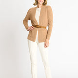 Waffle Stitch Cardigan Sweater with Pocket, Caramel Heather - DressbarnCardigans & Completers