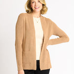 Waffle Stitch Cardigan Sweater with Pocket, Caramel Heather - DressbarnCardigans & Completers