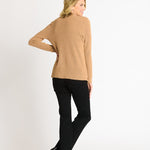 Waffle Stitch Cardigan Sweater with Pocket, Caramel Heather - DressbarnCardigans & Completers