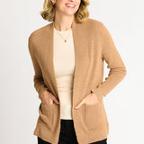 Waffle Stitch Cardigan Sweater with Pocket, Caramel Heather - DressbarnCardigans & Completers