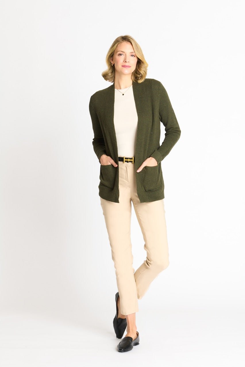 Waffle Stitch Cardigan Sweater with Pocket, Fatigue Heather - DressbarnCardigans & Completers