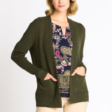 Waffle Stitch Cardigan Sweater with Pocket, Fatigue Heather - DressbarnCardigans & Completers