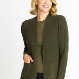 Waffle Stitch Cardigan Sweater with Pocket, Fatigue Heather - DressbarnCardigans & Completers