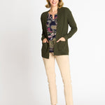 Waffle Stitch Cardigan Sweater with Pocket, Fatigue Heather - DressbarnCardigans & Completers