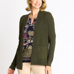 Waffle Stitch Cardigan Sweater with Pocket, Fatigue Heather - DressbarnCardigans & Completers