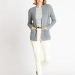 Waffle Stitch Cardigan Sweater with Pocket, Medium Grey Heather - DressbarnCardigans & Completers