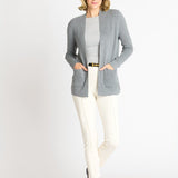 Waffle Stitch Cardigan Sweater with Pocket, Medium Grey Heather - DressbarnCardigans & Completers