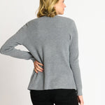 Waffle Stitch Cardigan Sweater with Pocket, Medium Grey Heather - DressbarnCardigans & Completers